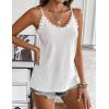 imageHOTOUCH Camisole for Women V Neck Spaghetti Strap Tank Tops Sleeveless Blouses Loose FitEyelet White