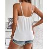 imageHOTOUCH Camisole for Women V Neck Spaghetti Strap Tank Tops Sleeveless Blouses Loose FitEyelet White