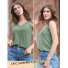 imageHOTOUCH Camisole for Women V Neck Spaghetti Strap Tank Tops Sleeveless Blouses Loose FitGreen