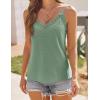 imageHOTOUCH Camisole for Women V Neck Spaghetti Strap Tank Tops Sleeveless Blouses Loose FitGreen
