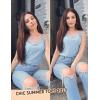 imageHOTOUCH Camisole for Women V Neck Spaghetti Strap Tank Tops Sleeveless Blouses Loose FitLight Blue