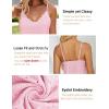 imageHOTOUCH Camisole for Women V Neck Spaghetti Strap Tank Tops Sleeveless Blouses Loose FitLight Pink