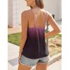 imageHOTOUCH Camisole for Women V Neck Spaghetti Strap Tank Tops Sleeveless Blouses Loose FitOmbre Pink