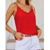 imageHOTOUCH Camisole for Women V Neck Spaghetti Strap Tank Tops Sleeveless Blouses Loose FitRed