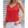 imageHOTOUCH Camisole for Women V Neck Spaghetti Strap Tank Tops Sleeveless Blouses Loose FitRed