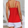 imageHOTOUCH Camisole for Women V Neck Spaghetti Strap Tank Tops Sleeveless Blouses Loose FitRed