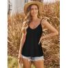 imageHOTOUCH Camisole for Women V Neck Spaghetti Strap Tank Tops Sleeveless Blouses Loose FitRuched Black