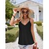 imageHOTOUCH Camisole for Women V Neck Spaghetti Strap Tank Tops Sleeveless Blouses Loose FitRuched Black