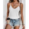 imageHOTOUCH Camisole for Women V Neck Spaghetti Strap Tank Tops Sleeveless Blouses Loose FitRuched White