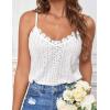 imageHOTOUCH Camisole for Women V Neck Spaghetti Strap Tank Tops Sleeveless Blouses Loose FitWhite