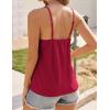 imageHOTOUCH Camisole for Women V Neck Spaghetti Strap Tank Tops Sleeveless Blouses Loose FitWine Red