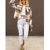 imageHOTOUCH Womens Flannels Fall Cropped Shacket Plaid Jacket Long Sleeve Button Down Coat 2024 Fall Fashion Trendy OutfitsApricot Fall Flannel