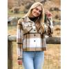 imageHOTOUCH Womens Flannels Fall Cropped Shacket Plaid Jacket Long Sleeve Button Down Coat 2024 Fall Fashion Trendy OutfitsApricot Fall Flannel