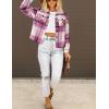 imageHOTOUCH Womens Flannels Fall Cropped Shacket Plaid Jacket Long Sleeve Button Down Coat 2024 Fall Fashion Trendy OutfitsFusica Flannel