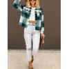 imageHOTOUCH Womens Flannels Fall Cropped Shacket Plaid Jacket Long Sleeve Button Down Coat 2024 Fall Fashion Trendy OutfitsGreen Flannel