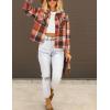 imageHOTOUCH Womens Flannels Fall Cropped Shacket Plaid Jacket Long Sleeve Button Down Coat 2024 Fall Fashion Trendy OutfitsOrange Flannel