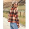 imageHOTOUCH Womens Flannels Fall Cropped Shacket Plaid Jacket Long Sleeve Button Down Coat 2024 Fall Fashion Trendy OutfitsOrange Flannel