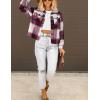 imageHOTOUCH Womens Flannels Fall Cropped Shacket Plaid Jacket Long Sleeve Button Down Coat 2024 Fall Fashion Trendy OutfitsRed Flannel