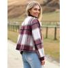 imageHOTOUCH Womens Flannels Fall Cropped Shacket Plaid Jacket Long Sleeve Button Down Coat 2024 Fall Fashion Trendy OutfitsRed Flannel