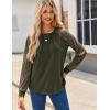 imageHOTOUCH Womens Lace Long Sleeve Tops Dressy Casual Blouses Pleated Work Shirts S3XLArmy Green