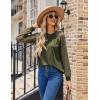 imageHOTOUCH Womens Lace Long Sleeve Tops Dressy Casual Blouses Pleated Work Shirts S3XLArmy Green