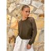 imageHOTOUCH Womens Lace Long Sleeve Tops Dressy Casual Blouses Pleated Work Shirts S3XLArmy Green