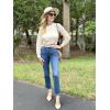 imageHOTOUCH Womens Lace Long Sleeve Tops Dressy Casual Blouses Pleated Work Shirts S3XLBeige