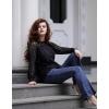imageHOTOUCH Womens Lace Long Sleeve Tops Dressy Casual Blouses Pleated Work Shirts S3XLBlack