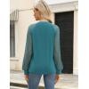 imageHOTOUCH Womens Lace Long Sleeve Tops Dressy Casual Blouses Pleated Work Shirts S3XLBlue Green