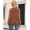 imageHOTOUCH Womens Lace Long Sleeve Tops Dressy Casual Blouses Pleated Work Shirts S3XLBrick Red