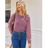 imageHOTOUCH Womens Lace Long Sleeve Tops Dressy Casual Blouses Pleated Work Shirts S3XLFuchisa