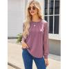 imageHOTOUCH Womens Lace Long Sleeve Tops Dressy Casual Blouses Pleated Work Shirts S3XLFuchisa