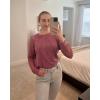 imageHOTOUCH Womens Lace Long Sleeve Tops Dressy Casual Blouses Pleated Work Shirts S3XLFuchisa