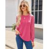 imageHOTOUCH Womens Lace Long Sleeve Tops Dressy Casual Blouses Pleated Work Shirts S3XLHot Pink