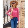 imageHOTOUCH Womens Lace Long Sleeve Tops Dressy Casual Blouses Pleated Work Shirts S3XLHot Pink