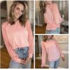 imageHOTOUCH Womens Lace Long Sleeve Tops Dressy Casual Blouses Pleated Work Shirts S3XLTangerine Coral