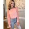 imageHOTOUCH Womens Lace Long Sleeve Tops Dressy Casual Blouses Pleated Work Shirts S3XLTangerine Coral