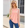 imageHOTOUCH Womens Lace Long Sleeve Tops Dressy Casual Blouses Pleated Work Shirts S3XLTangerine Coral