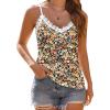 imageHOTOUCH Camisole for Women V Neck Spaghetti Strap Tank Tops Sleeveless Blouses Loose Fit7floral Little Yellow