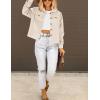 imageHOTOUCH Women Fashion Cropped Shacket Button Down Trendy Shacket Jackets Casual Long Sleeve Crop Shirts Jackets TopsBeige