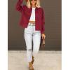 imageHOTOUCH Women Fashion Cropped Shacket Button Down Trendy Shacket Jackets Casual Long Sleeve Crop Shirts Jackets TopsWine Red