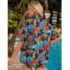 imageHOTOUCH Womens Hawaiian Shirts Button Up Casual Floral Tropical Shirt Summer Beach Shirt Cool Short Sleeve Blouse TopsAblack Tropical