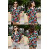 imageHOTOUCH Womens Hawaiian Shirts Button Up Casual Floral Tropical Shirt Summer Beach Shirt Cool Short Sleeve Blouse TopsAblack Tropical