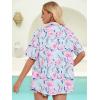 imageHOTOUCH Womens Hawaiian Shirts Button Up Casual Floral Tropical Shirt Summer Beach Shirt Cool Short Sleeve Blouse TopsAblue Floral