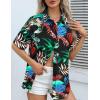 imageHOTOUCH Womens Hawaiian Shirts Button Up Casual Floral Tropical Shirt Summer Beach Shirt Cool Short Sleeve Blouse TopsBlack Hawaii