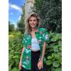 imageHOTOUCH Womens Hawaiian Shirts Button Up Casual Floral Tropical Shirt Summer Beach Shirt Cool Short Sleeve Blouse TopsGreen Xmas Hawaii