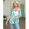 imageHOTOUCH Womens Hawaiian Shirts Button Up Casual Floral Tropical Shirt Summer Beach Shirt Cool Short Sleeve Blouse TopsLight Green Floral