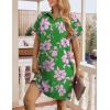 imageHOTOUCH Womens Summer Shirt Dress Short Sleeve Floral Shift Dress Casual Loose Flowy Beach Sundress with PocketsA02pink Floral Print