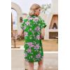 imageHOTOUCH Womens Summer Shirt Dress Short Sleeve Floral Shift Dress Casual Loose Flowy Beach Sundress with PocketsA02pink Floral Print
