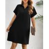 imageHOTOUCH Womens Summer Shirt Dress Short Sleeve Floral Shift Dress Casual Loose Flowy Beach Sundress with PocketsA03black